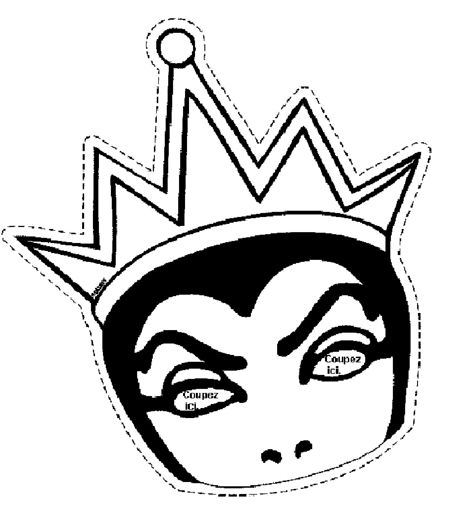 masque mechante reine a colorier